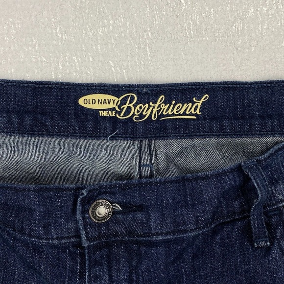 Old‎ Navy Denim Shorts Womens 16 Boyfriend Dark Wash Stretch Blue Standard Hem - Picture 4 of 10